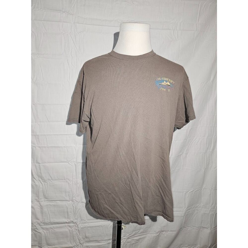 Vintage USS Somerset LPD 25 T-shirt Let's Roll Men's Size 2XL